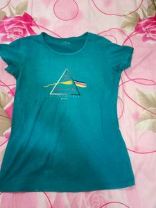 Teal Graphic Print T-Shirt