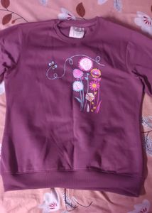 Floral Printed Maroon Sweatshirt – XL