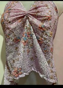 y2k backless party Sparkly Halter Neck Top