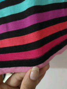 Vibrant Striped Off-Shoulder Top