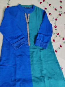 Avaasa kurta, L Size Beautiful Blue Green Shade