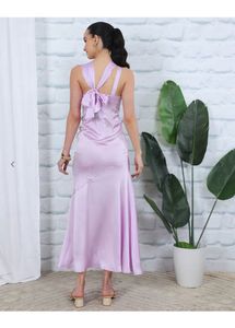Satin Ruched Midi Dress