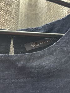 Marks &amp; Spencer Stylish Navy Blue Top w/ Flutter
