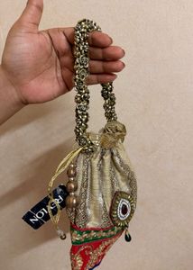 Zari Embellished Potli Bag