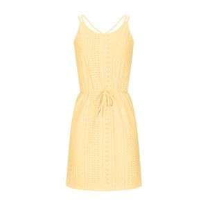 Cream-colored (or off-white) mini dress