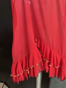 Vibrant Red Lace Trim Nightgown