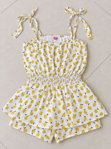 Cute Lemon Print romper Set