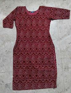 Maroon Bandhani Print Kurta