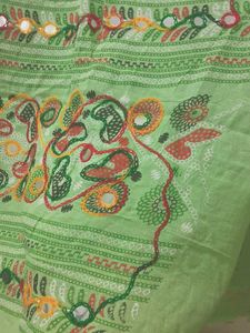 Embroidered Dupatta with Mirror Work (pure cotton)