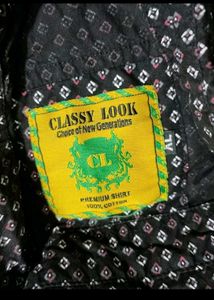 Black Printed Shirt For Boy &amp; Men 38 Chest