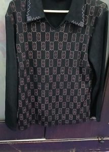 Chic Black Sweater with Embellishments