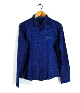 Navy Blue Striped Shirt For Boy's