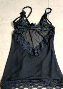 Black Lace Trim Chemise