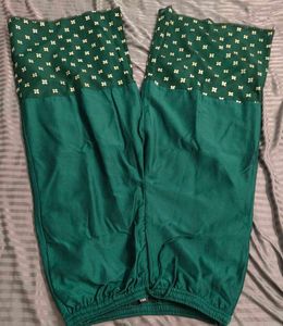 Emerald Green Palazzo Pants with elegant border