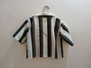 Striped Short Sleeve Casual Shirt
