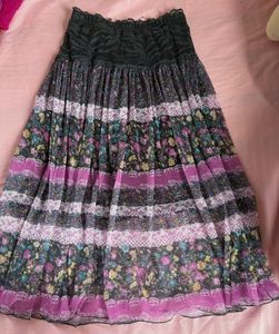 Bohemian Floral Tiered Maxi Skirt
