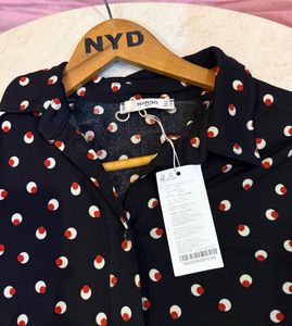 Mango Chic Polka Dot Shirt Dress