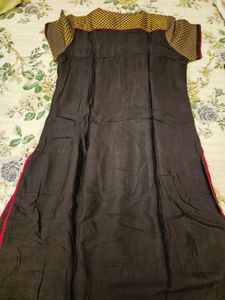 Black silk kurta