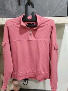 Pink Cropped Sweatshirt
