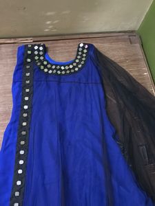 Royal Blue Kurta with Mirror Work