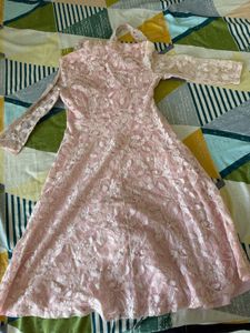 Elegant Pink Lace Dress