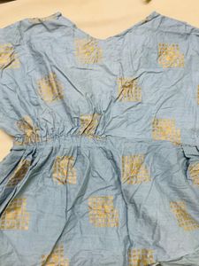 Stylish Blue baby top with Gold Print