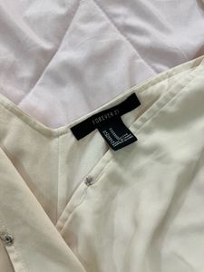 Forever-21 Women's Cream Romper Jumpsuit Size M