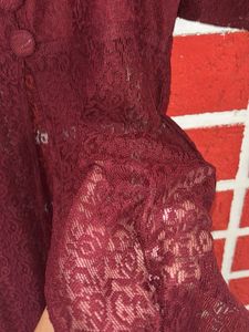 Elegant Maroon Lace Dress