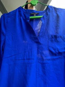 Royal Blue V-Neck Tunic Top