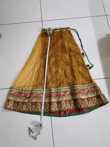Golden &amp; Red Chaniya Choli