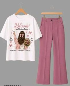 Stylish Bloom T-Shirt & Pant Set