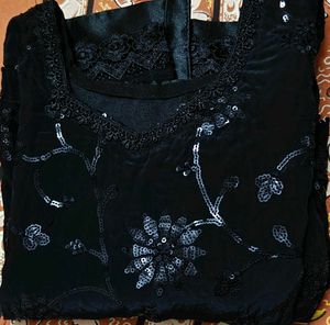 Elegant Black Sequined kurta