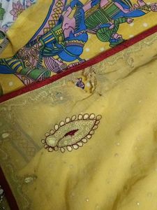 Beautiful Yellow Embellished Saree
