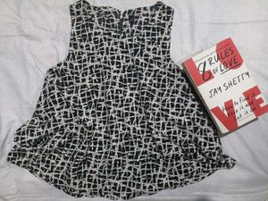 Monochrome Grid Peplum Top 🖤🤍
