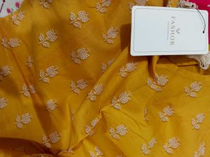 yellow Printed Kurta Set with Dupatta