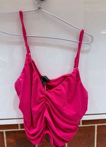 Hot Pink Ruched Cami Top