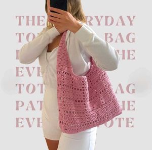 Chic Crochet Mesh Tote Bag