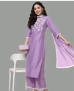 New 5xl Elegant Lavender Kurta Set with Dupatta