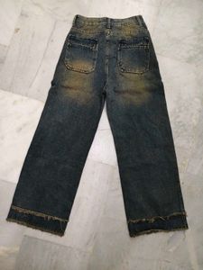 Trendy Distressed Wide Leg Jeans