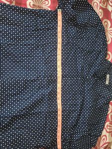 Men's Navy Blue Polka Dot Shirt