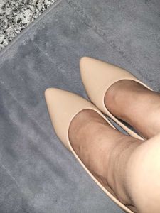 Beige Block Heels – UK 4 / EU 37