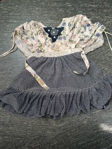 Floral Print Dress with Ruffle Hem