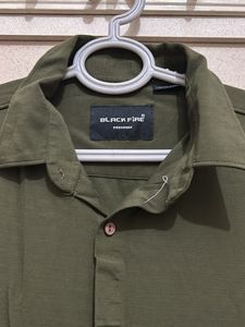 Men's Olive Green Casual Shirt