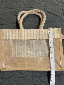 Set of 3 Jute Tote Bags +1 pouch