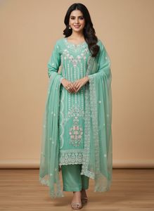 pakistani  embroidery work kurta set
