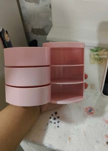 Cute Pink Swivel Makeup Organizer