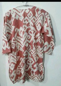 Stylish Printed Kurta with Embellished Neckline