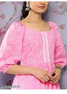 Pink Printed Kurta Size-S