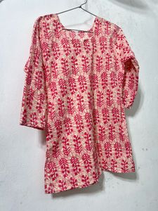Pink Floral Print Kurta