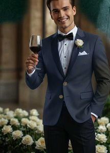Men's Navy Blue Wedding Gown
